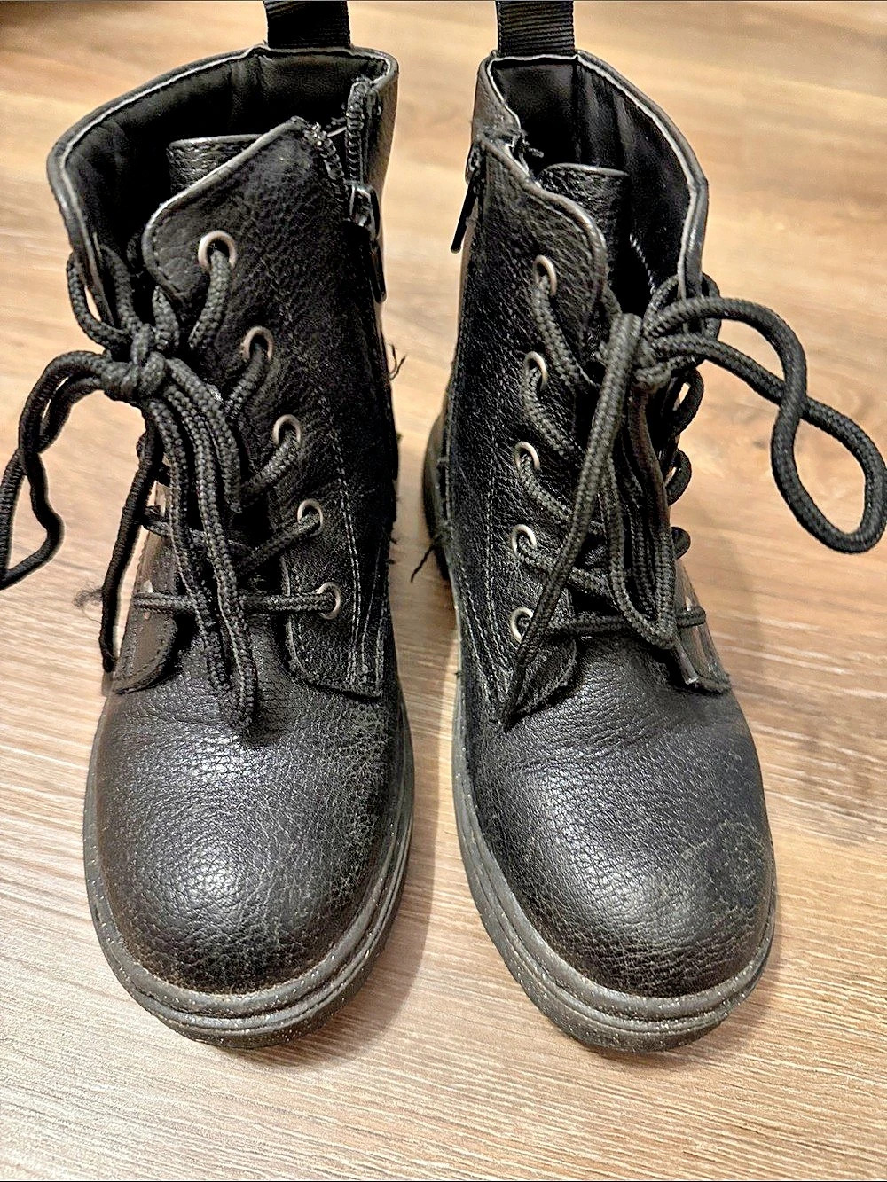 Sincerely Jules Kids Black Lace-Up Boots Size 12